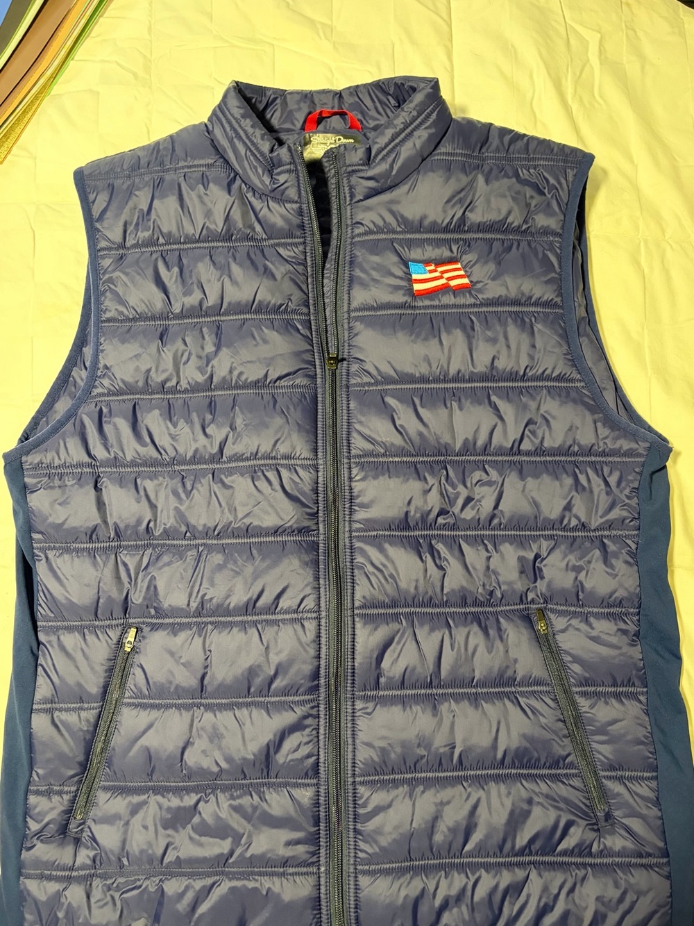 Straight Down Golf Men's Quilted Navy Sleeveless Puffer Vest